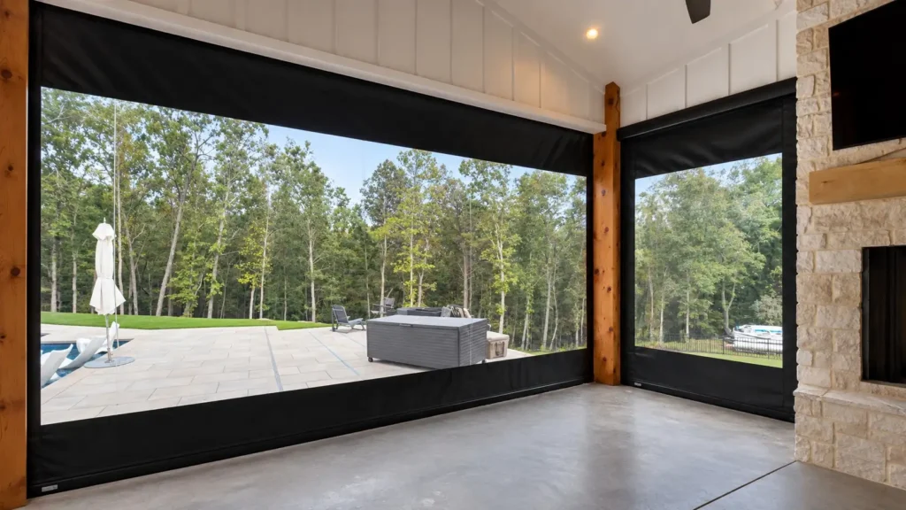 magnatrack-clear-vinyl-retractable-screens-poolside-interior