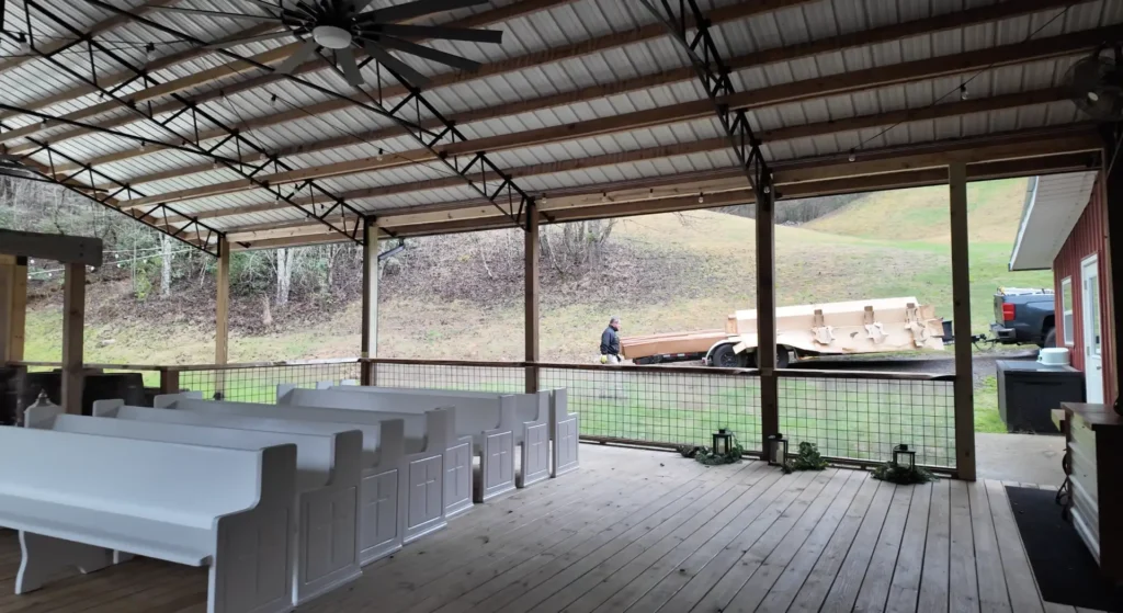 Magnatrack Pavilion-Retractable Screens-Before installation